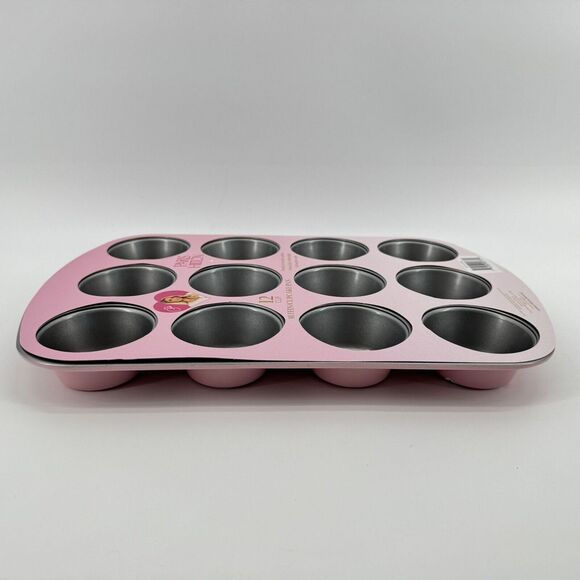 PARIS HILTON 🎀 12 CUP MUFFIN CUPCAKE PAN Pink Nonstick NEW - Picture 2 of 5